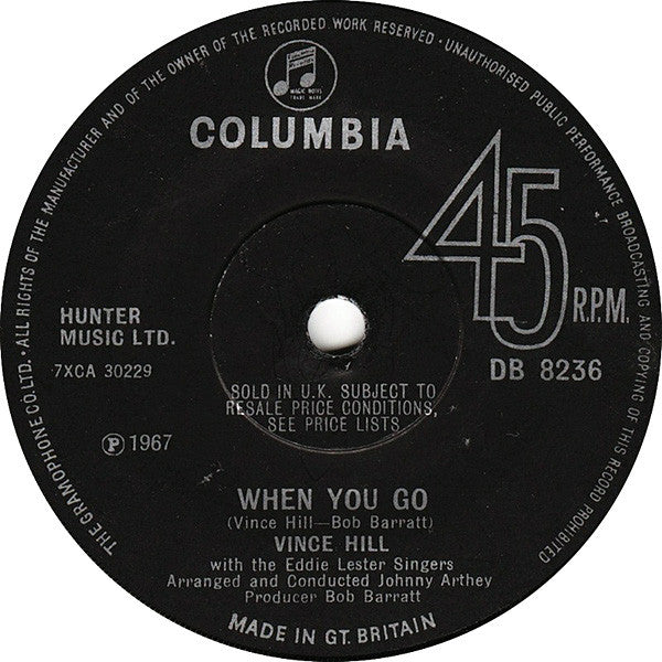 Vince Hill With The Eddie Lester Singers : When The World Is Ready (7", Sol)