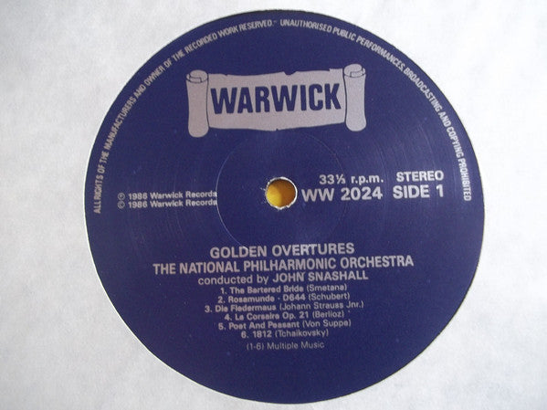 National Philharmonic Orchestra Conducted By John Snashall : Golden Overtures (LP)