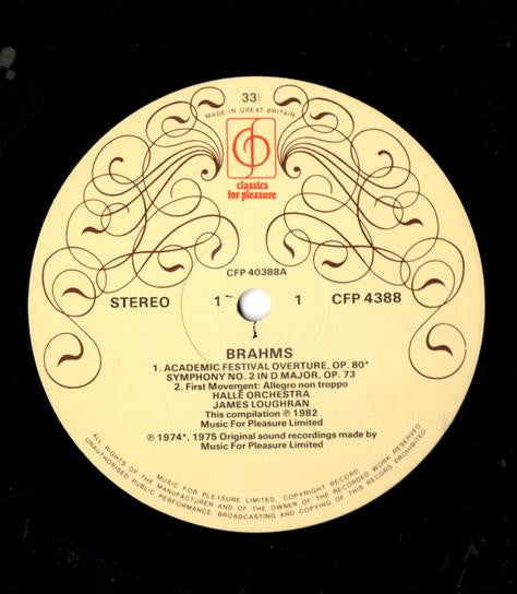 Hallé Orchestra, James Loughran : Brahms: Symphony No. 2 / Academic Festival Overture (LP, Album)