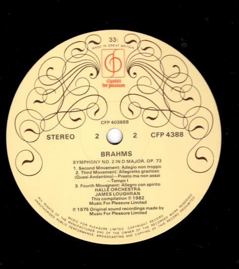 Hallé Orchestra, James Loughran : Brahms: Symphony No. 2 / Academic Festival Overture (LP, Album)