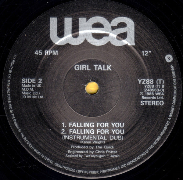 Girltalk : Falling For You (Extended Mix) (12")