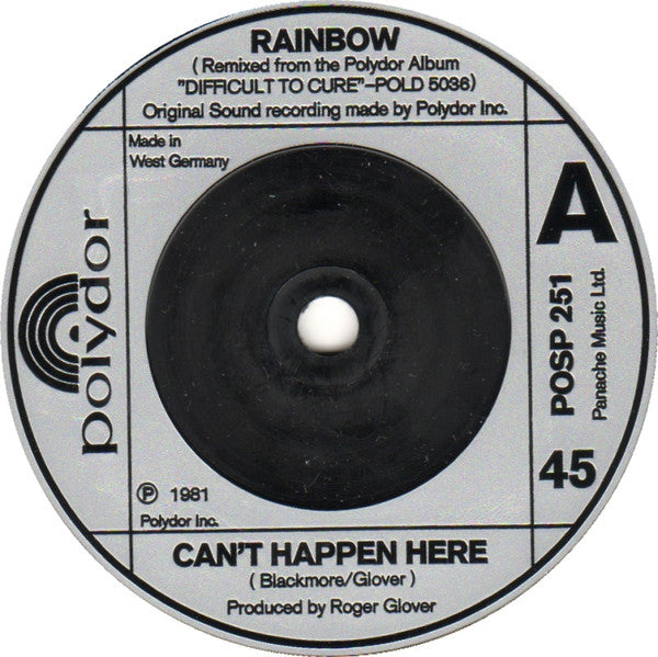 Rainbow : Can't Happen Here (7", Single, Sol)