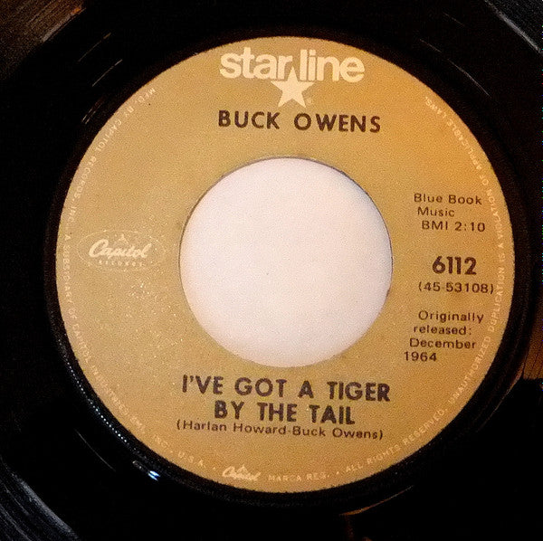 Buck Owens : I've Got A Tiger By The Tail / Cryin' Time (7", Single, RE, Gol)