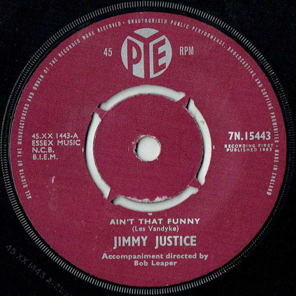 Jimmy Justice : Ain't That Funny (7", Single, Com)