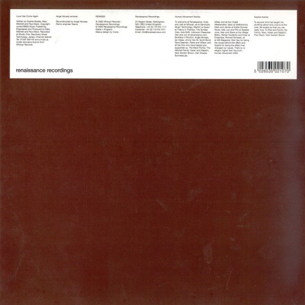 Human Movement Featuring Sophie Moleta : Love Has Come Again (12")