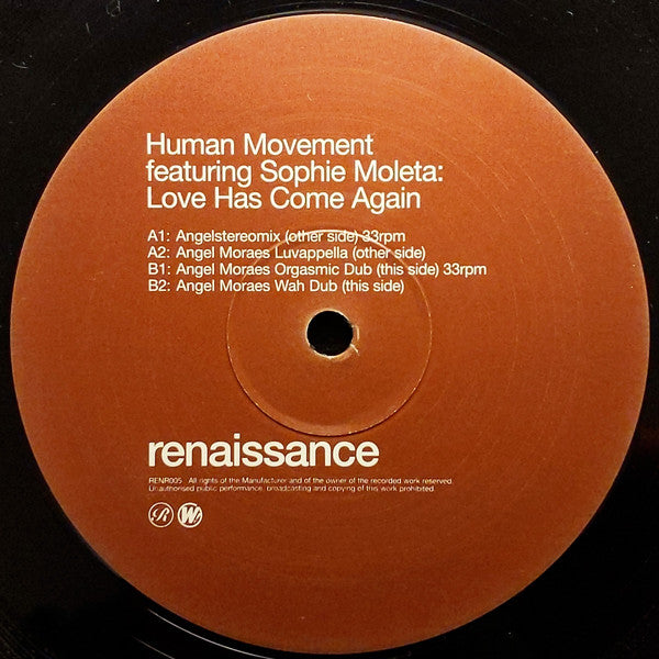 Human Movement Featuring Sophie Moleta : Love Has Come Again (12")