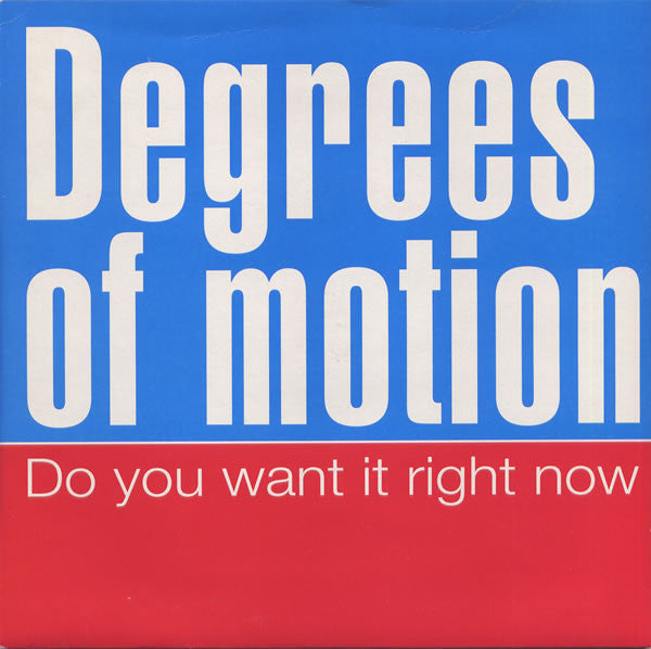 Degrees Of Motion : Do You Want It Right Now (7", Single)