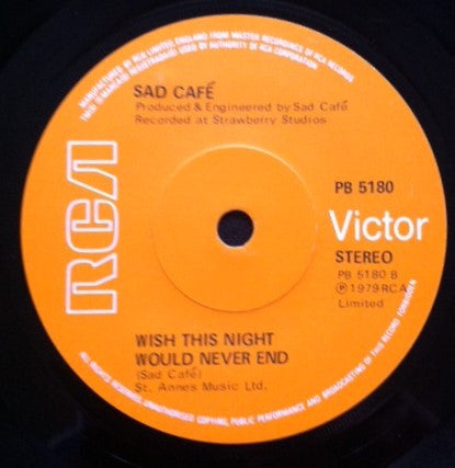 Sad Café : Every Day Hurts (7", Single, sol)