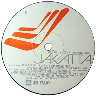 Jakatta Featuring Seal : My Vision (Sébastien Léger Remixes) (12", Promo)