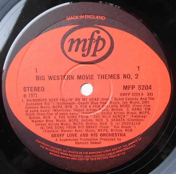 Geoff Love And His Orchestra* : Big Western Movie Themes No 2 (LP)