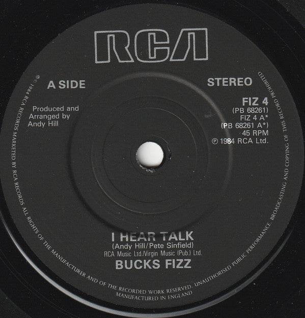 Bucks Fizz : I Hear Talk (7", Single, Pap)