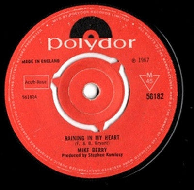 Mike Berry : Raining In My Heart (7", Single, Mono)