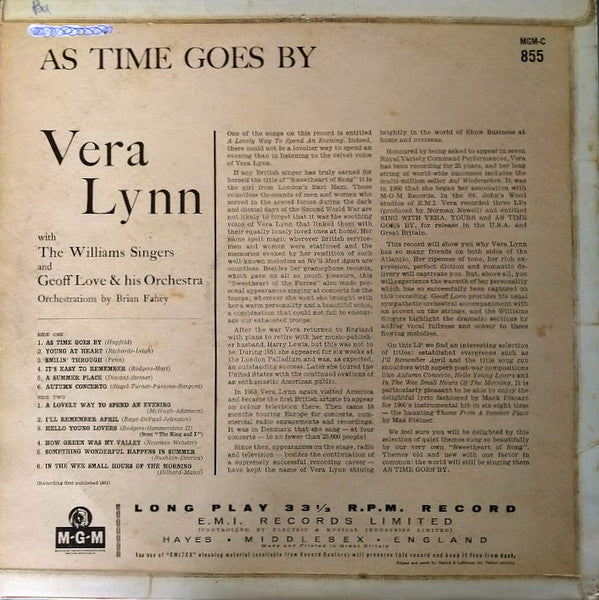 Vera Lynn : As Time Goes By (LP, Album, Mono)
