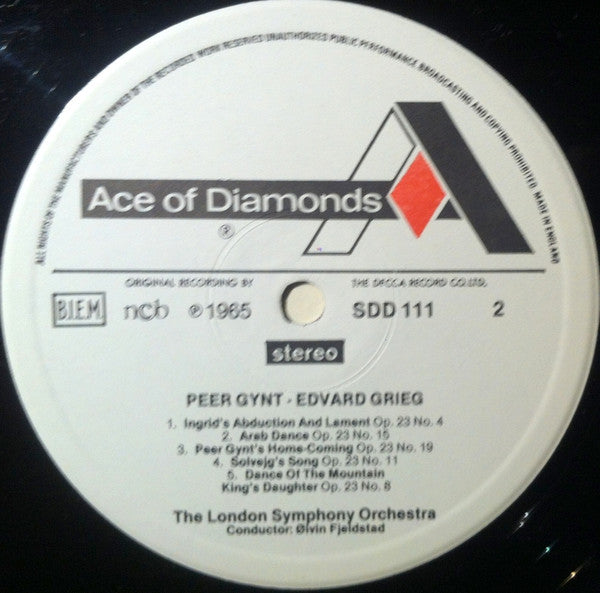 Edvard Grieg, Øivin Fjeldstad, London Symphony Orchestra : Peer Gynt Music (LP, RE)