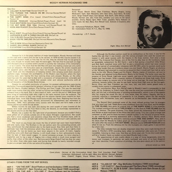 Woody Herman & The Second Herd : Woody Herman Roadband 1948 (LP, Comp)