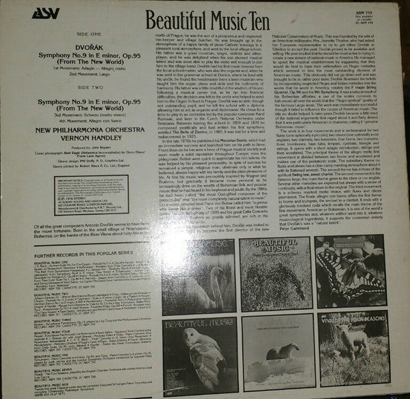 Antonín Dvořák, New Philharmonia Orchestra, Vernon Handley : New World Symphony (LP)