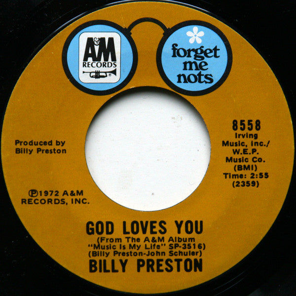 Billy Preston : Outa-Space / God Loves You (7", Single, RE, Styrene)