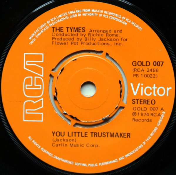 The Tymes : You Little Trustmaker (7", Single, RE)