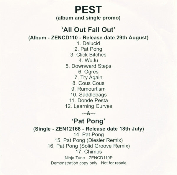 Pest : All Out Fall Out (CD, Album, Promo)