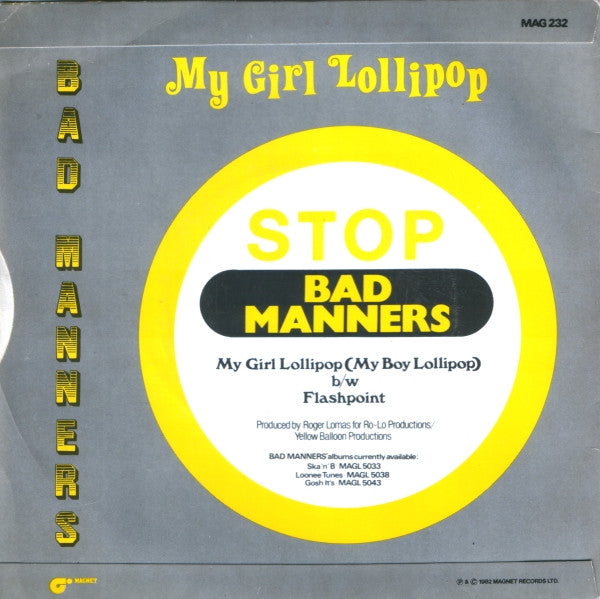 Bad Manners : My Girl Lollipop (7", Single, Sol)