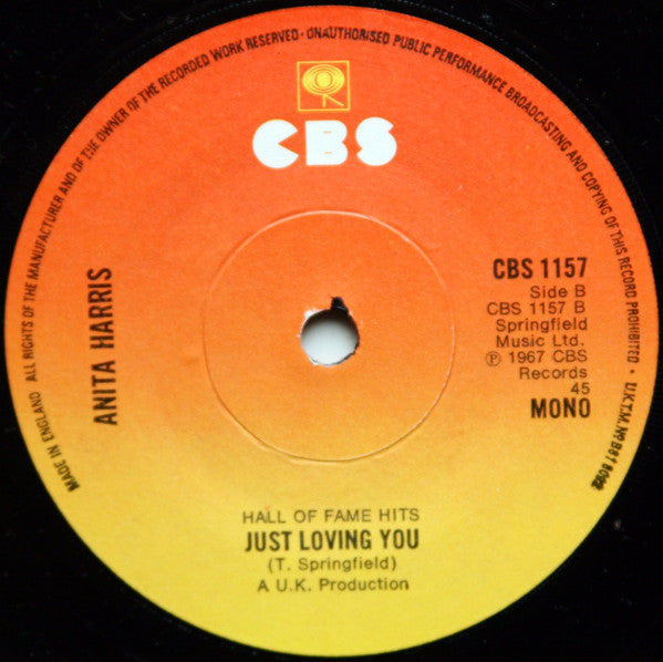 Anita Harris : Anniversary Waltz / Just Loving You (7", Mono)