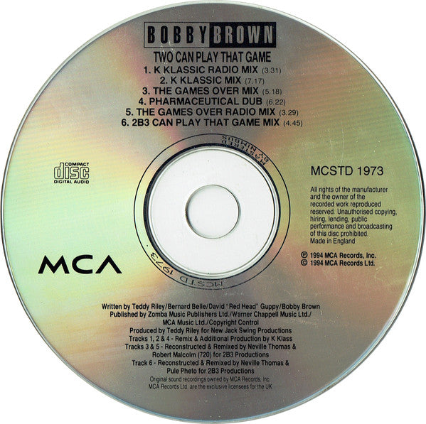 Bobby Brown : Two Can Play That Game (The K Klass Mixes) (CD, Single)