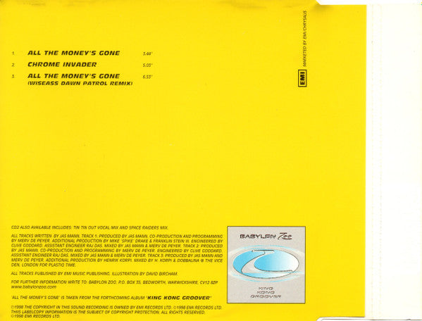 Babylon Zoo : All The Money's Gone (CD, Single, CD1)