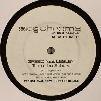Greed (2) Feat. Lesley : Tea In The Sahara (12", Promo)