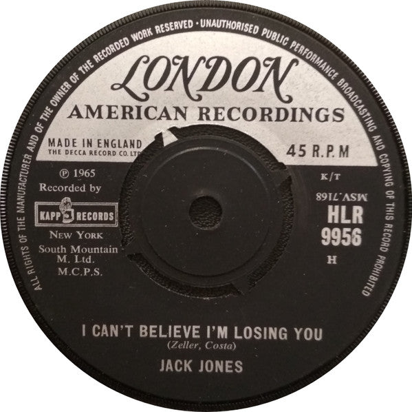 Jack Jones : The Race Is On (7", Single)