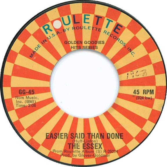 The Essex : Easier Said Than Done / A Walkin' Miracle (7", Single, RE, Styrene, BW )