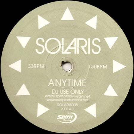 Solaris : Anytime (12", S/Sided, Promo)