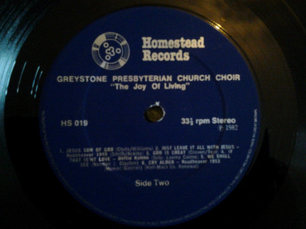 Greystone Presbyterian Church Choir : The Joy Of Living  (LP, Album)