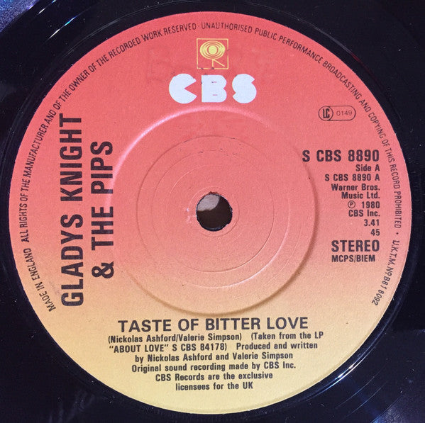 Gladys Knight And The Pips : Taste Of Bitter Love (7", Single)