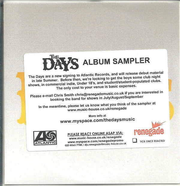 The Days (3) : Album Sampler (CDr, Promo, Smplr)