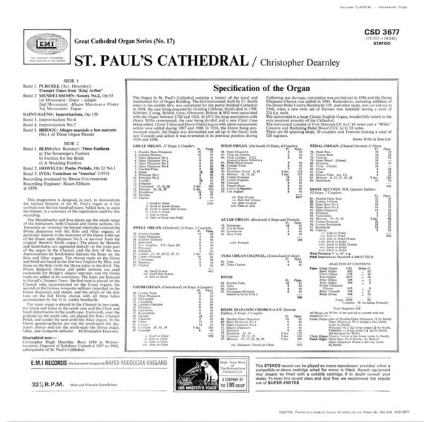 Christopher Dearnley : St. Paul's Cathedral (LP)