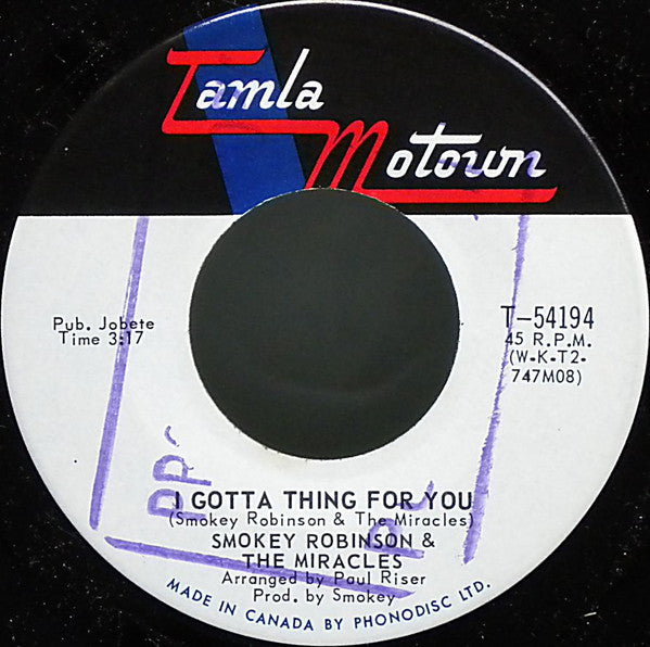 The Miracles : Who's Gonna Take The Blame (7", Single, Mono)
