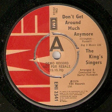 The King's Singers : Don't Get Around Much Anymore (7", Single, Promo)