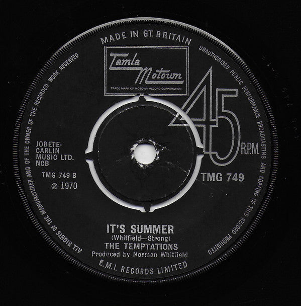 The Temptations : Ball Of Confusion (That's What The World Is Today) (7", Single, 4 P)