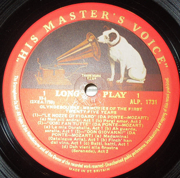 Various : Glyndebourne Festival Opera - 1934-1959 - Memories of the First Twenty Five Years  (LP, Comp, Mono, S/Edition)
