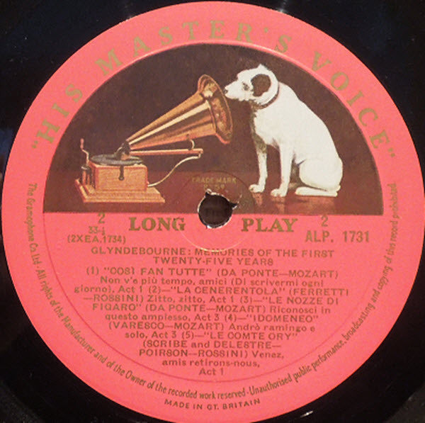 Various : Glyndebourne Festival Opera - 1934-1959 - Memories of the First Twenty Five Years  (LP, Comp, Mono, S/Edition)