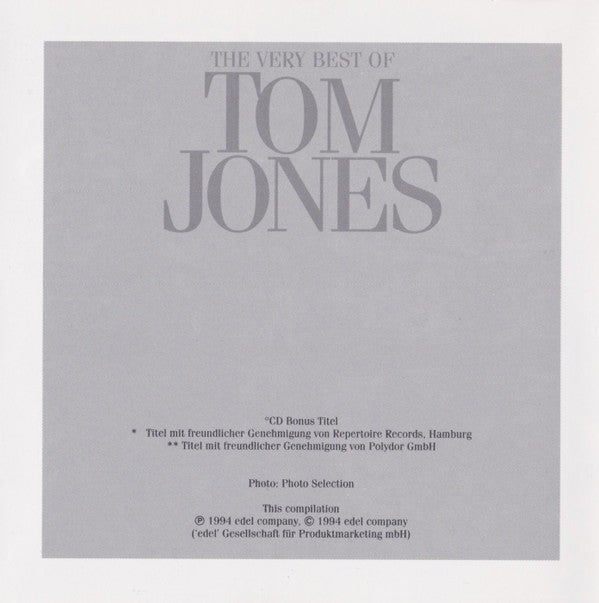 Tom Jones : The Very Best Of Tom Jones (CD, Comp)