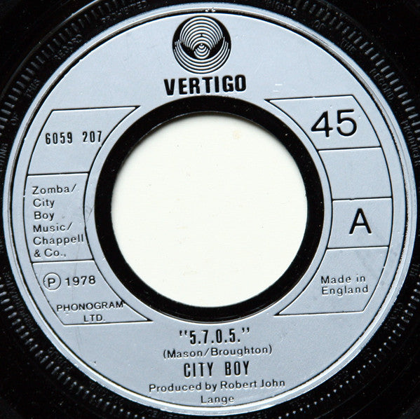 City Boy : 5.7.0.5. (7", Inj)