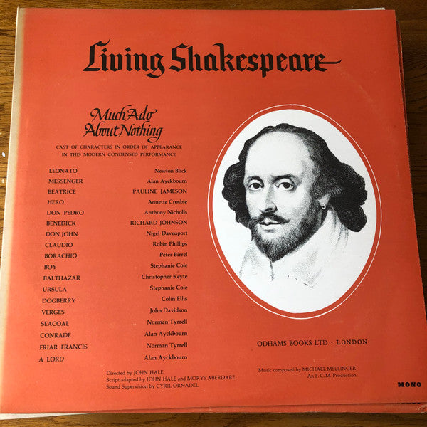 William Shakespeare : Living Shakespeare: Much Ado About Nothing (LP, Mono)