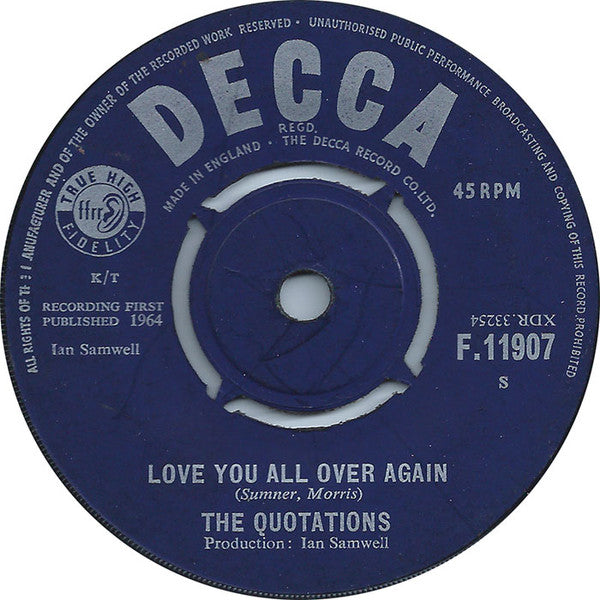 The Quotations (3) : Alright Baby (7", Single)