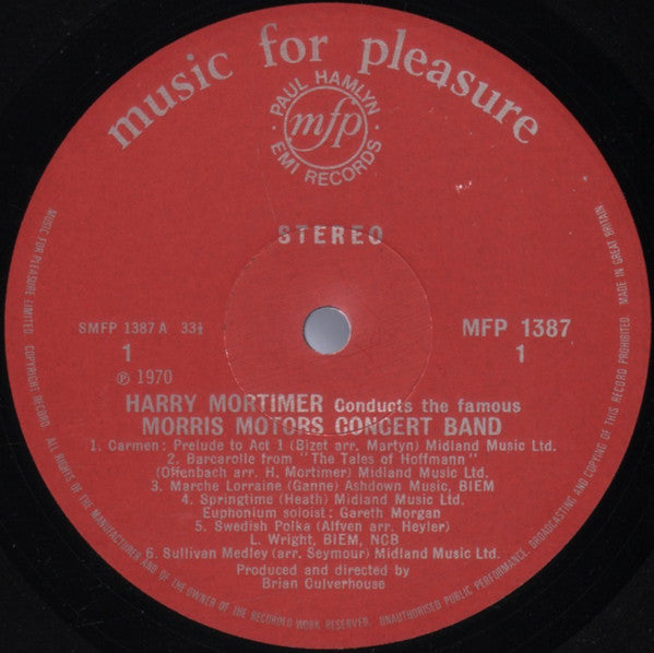 Harry Mortimer Conducts The Famous The Morris Motors Band : Harry Mortimer Conducts The Famous Morris Concert Band (Formerly BMC) (LP)