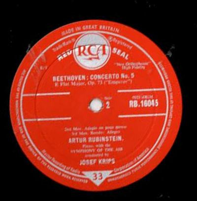 Ludwig van Beethoven - Arthur Rubinstein · Josef Krips · Symphony Of The Air : Concerto No. 5 ("Emperor") (LP, Mono)