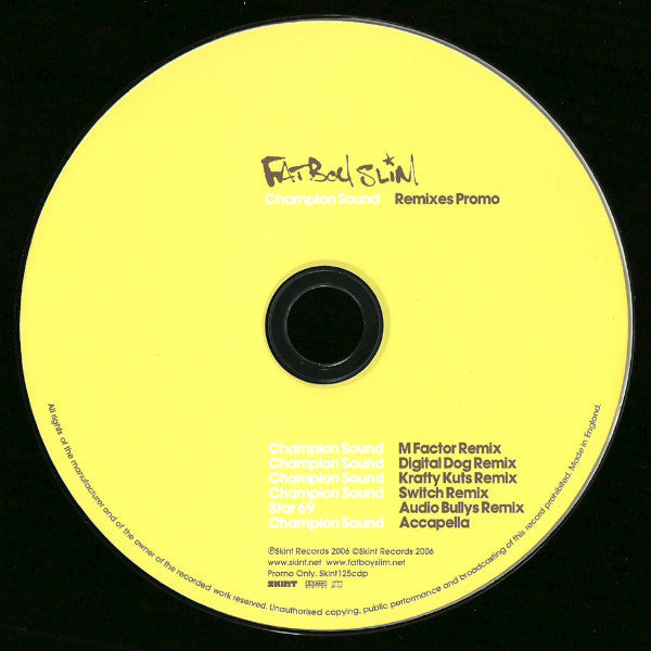 Fatboy Slim : Champion Sound (Remixes Promo) (CD, Single, Promo)