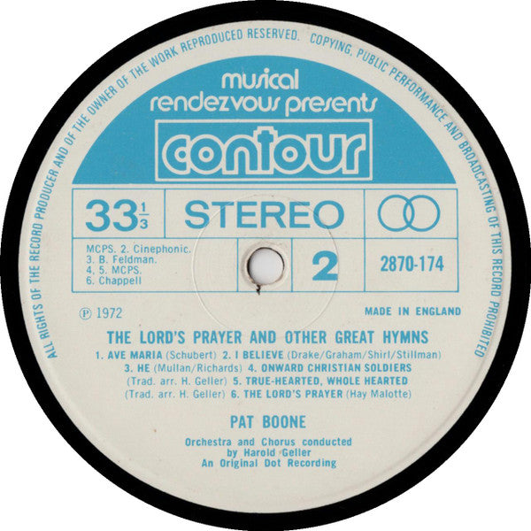 Pat Boone : The Lord's Prayer And Other Great Hymns (LP, Album)