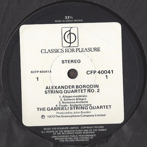 Alexander Borodin, Antonín Dvořák, The Gabrieli String Quartet : String Quartet No.2 In D 'Kismet' / String Quartet In F 'American' (LP)