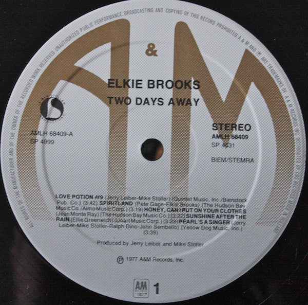 Elkie Brooks : Two Days Away (LP, Album)
